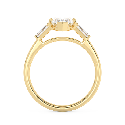 Emerald Solitaire Lab Grown Diamond Engagement Ring