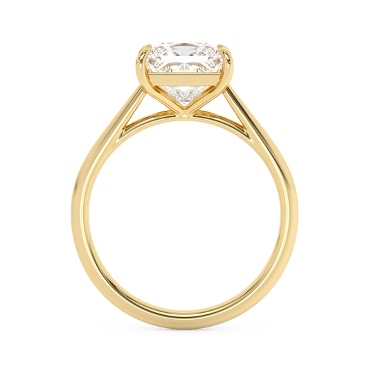Emerald Solitaire Lab Grown Diamond Engagement Ring