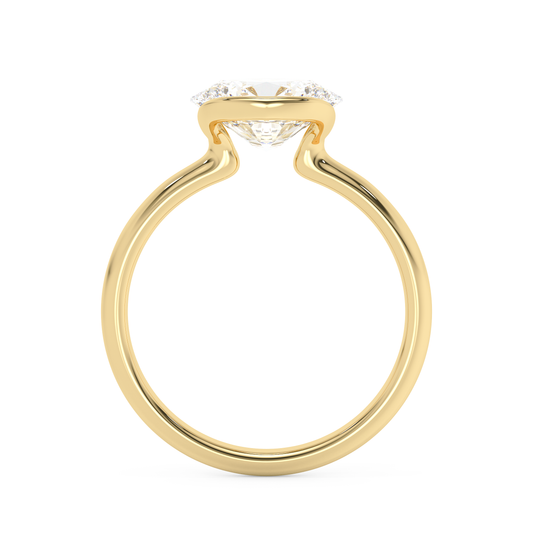 Emerald Solitaire Lab Grown Diamond Engagement Ring