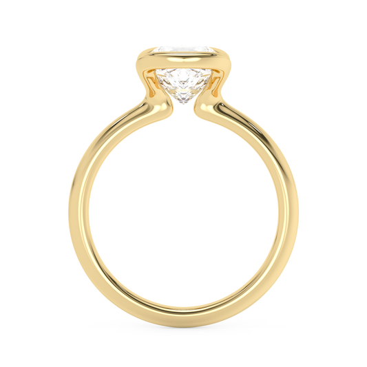 Emerald Solitaire Lab Grown Diamond Engagement Ring
