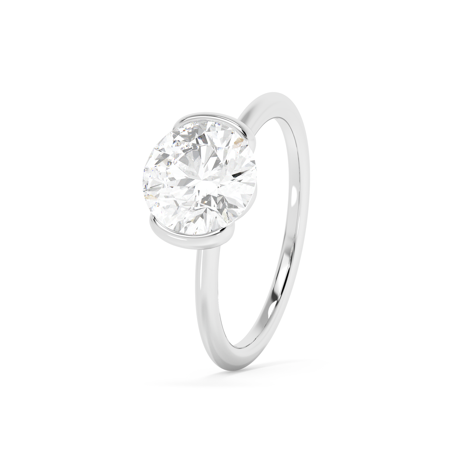 Emerald Solitaire Lab Grown Diamond Engagement Ring
