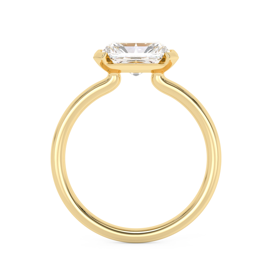 Emerald Solitaire Lab Grown Diamond Engagement Ring