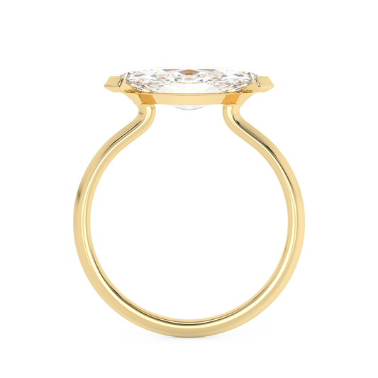 Emerald Solitaire Lab Grown Diamond Engagement Ring