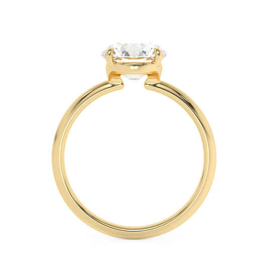 Emerald Solitaire Lab Grown Diamond Engagement Ring