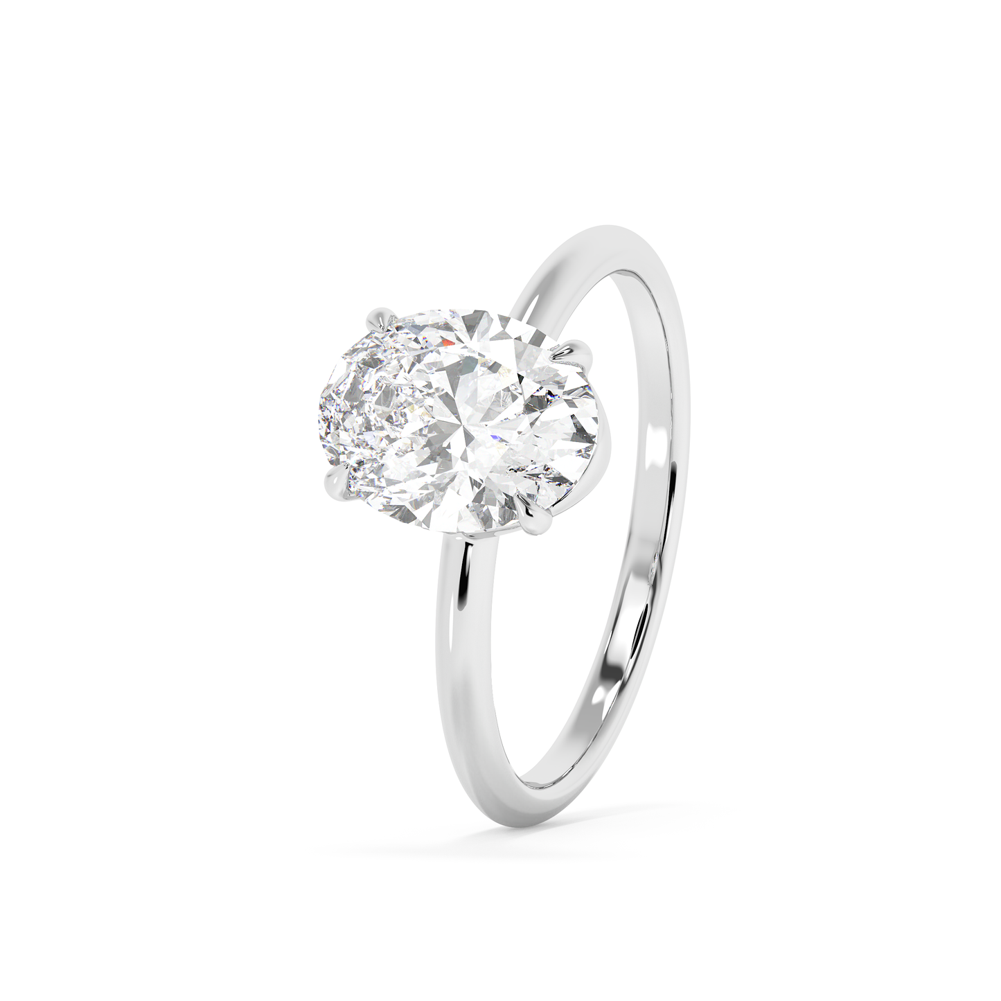 Emerald Solitaire Lab Grown Diamond Engagement Ring