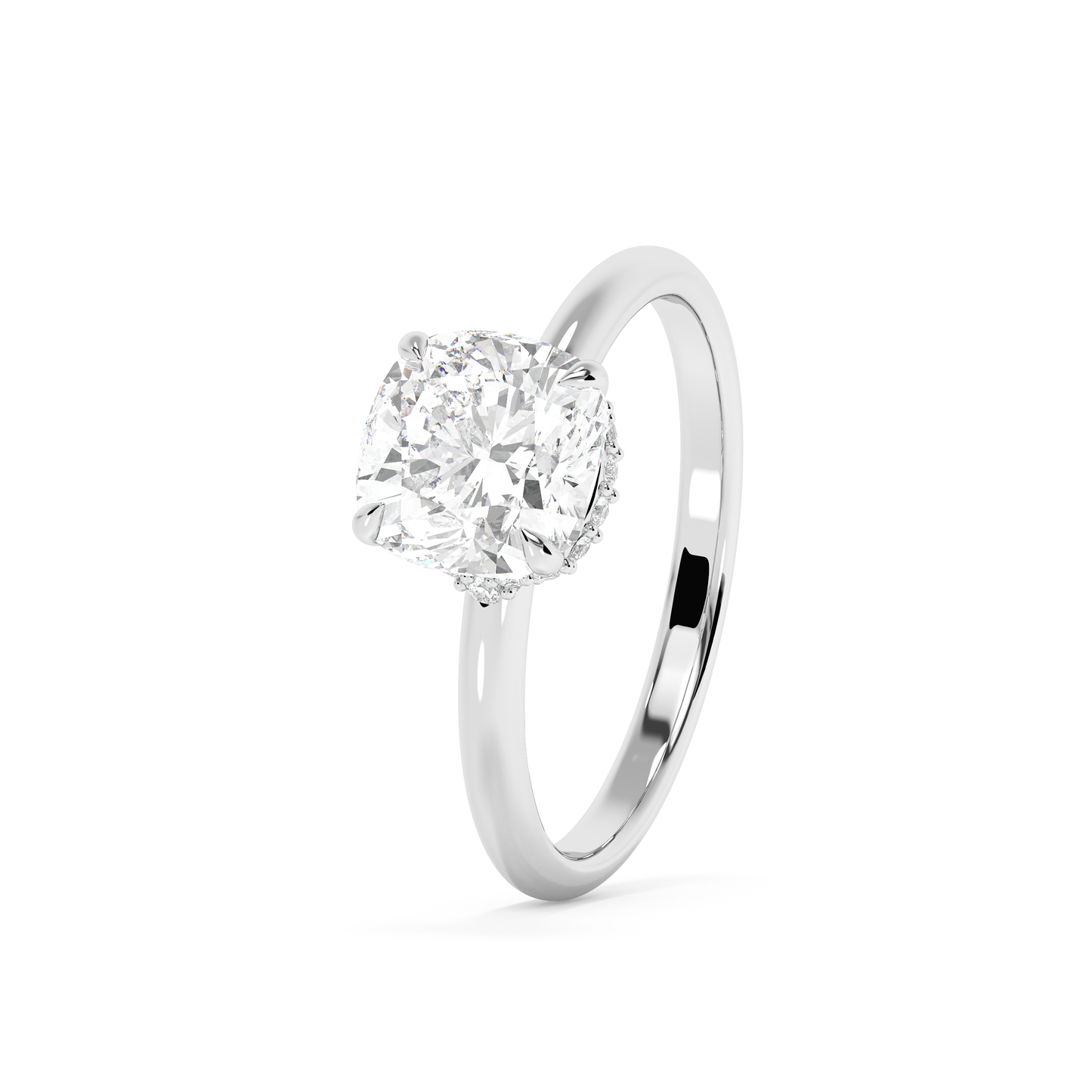Emerald Solitaire Lab Grown Diamond Engagement Ring