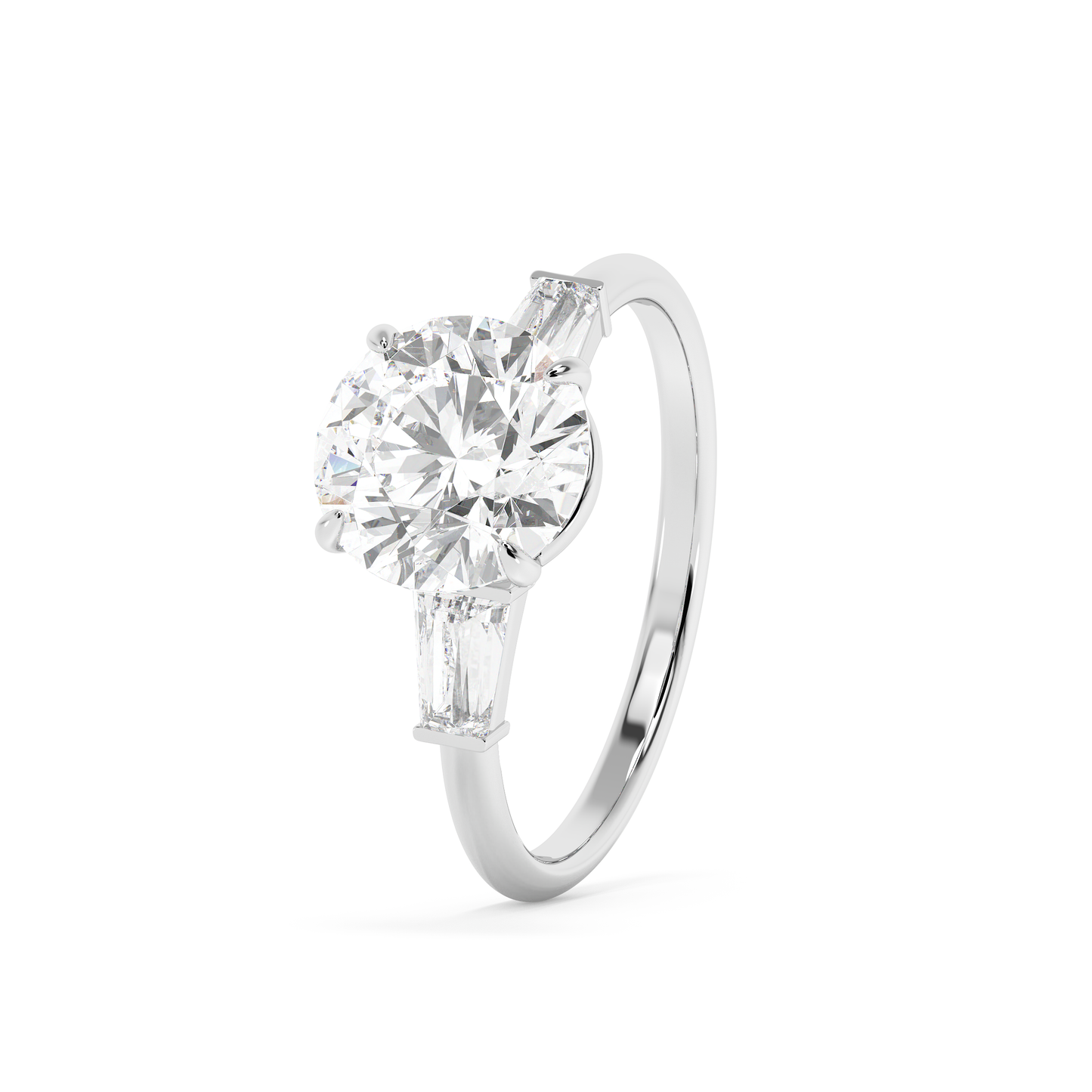 Emerald Solitaire Lab Grown Diamond Engagement Ring