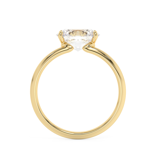 Emerald Solitaire Lab Grown Diamond Engagement Ring