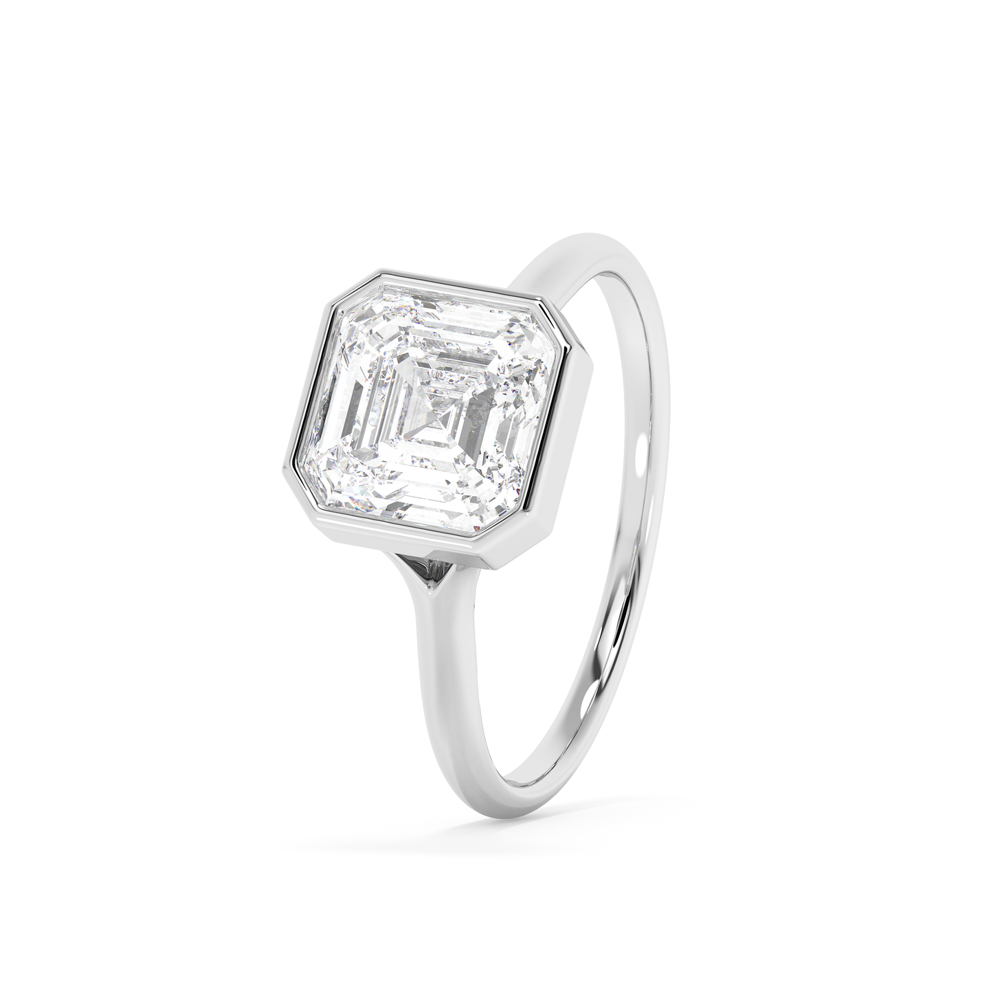 Emerald Solitaire Lab Grown Diamond Engagement Ring