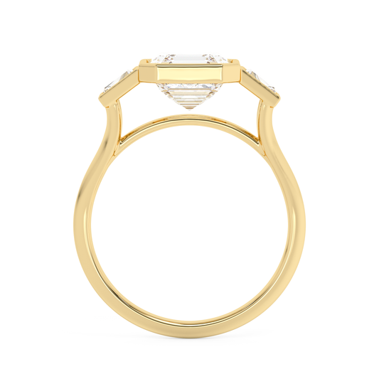 Emerald Solitaire Lab Grown Diamond Engagement Ring