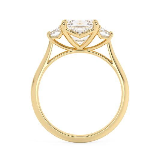 Emerald Solitaire Lab Grown Diamond Engagement Ring