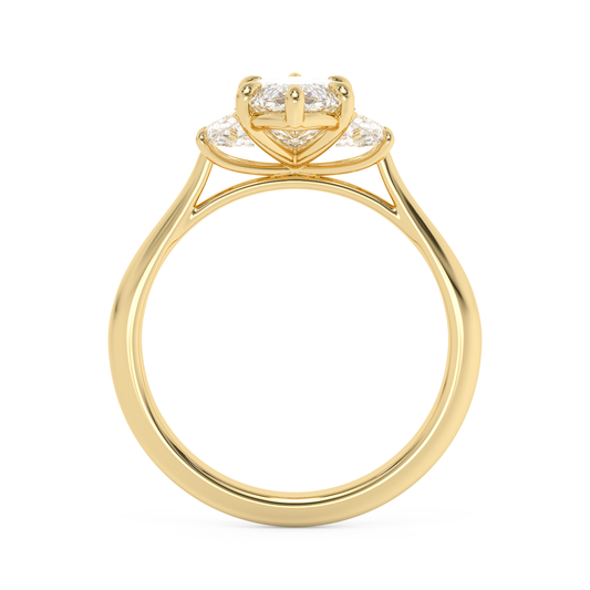 Emerald Solitaire Lab Grown Diamond Engagement Ring