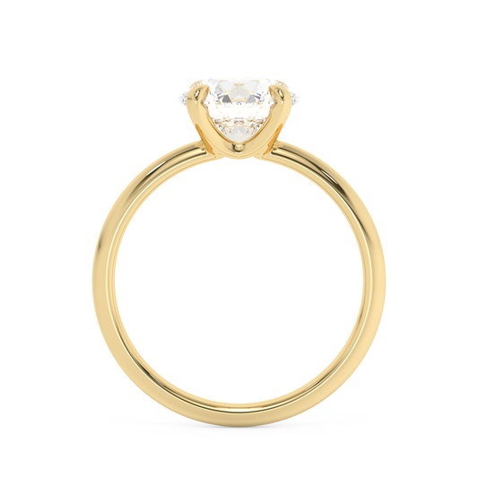 Emerald Solitaire Lab Grown Diamond Engagement Ring