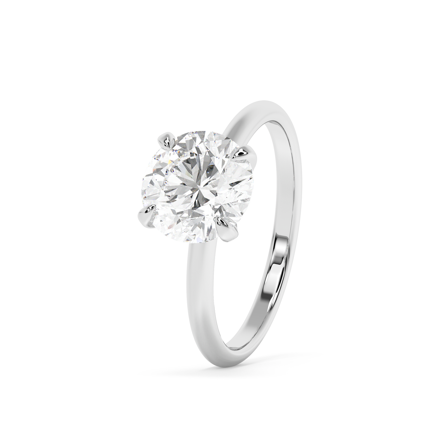 Emerald Solitaire Lab Grown Diamond Engagement Ring