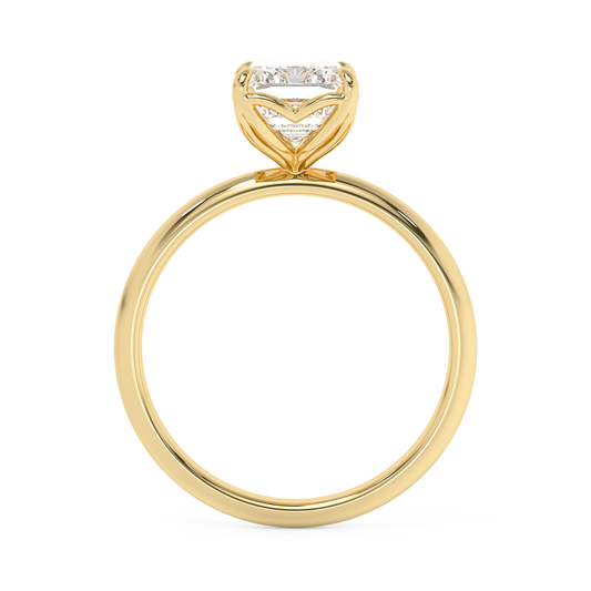 Emerald Solitaire Lab Grown Diamond Engagement Ring