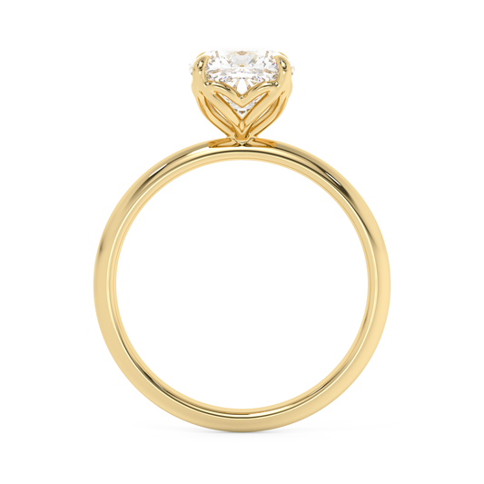 Emerald Solitaire Lab Grown Diamond Engagement Ring