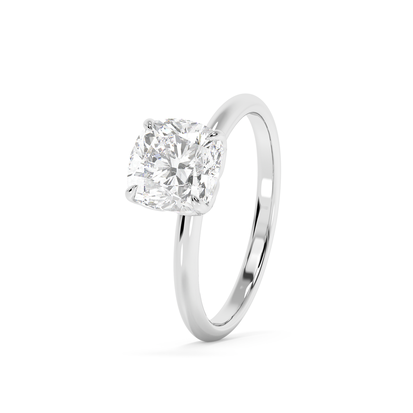 Emerald Solitaire Lab Grown Diamond Engagement Ring