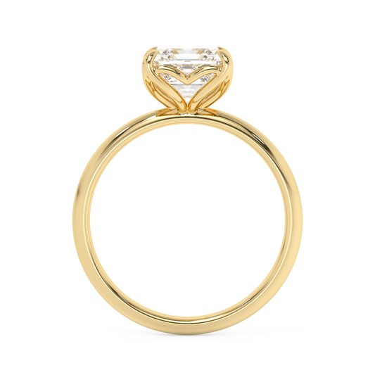 Emerald Solitaire Lab Grown Diamond Engagement Ring