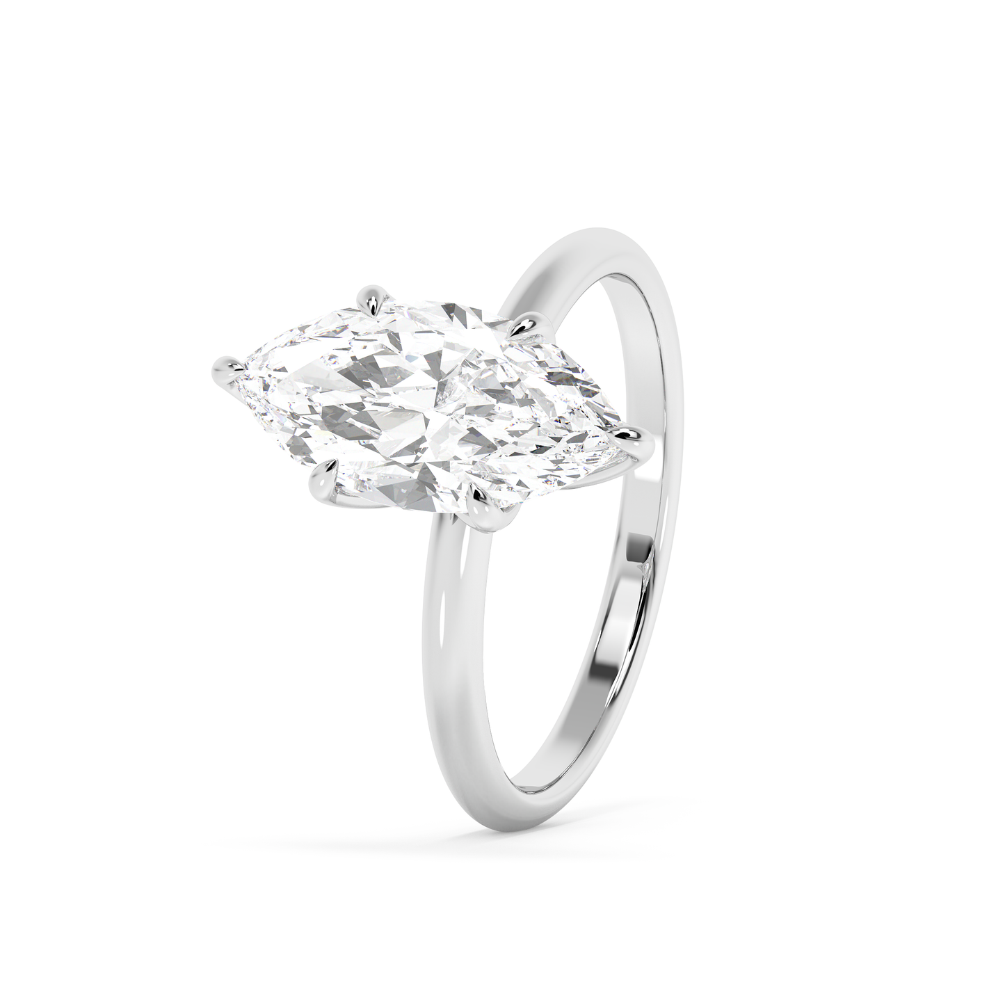 Emerald Solitaire Lab Grown Diamond Engagement Ring