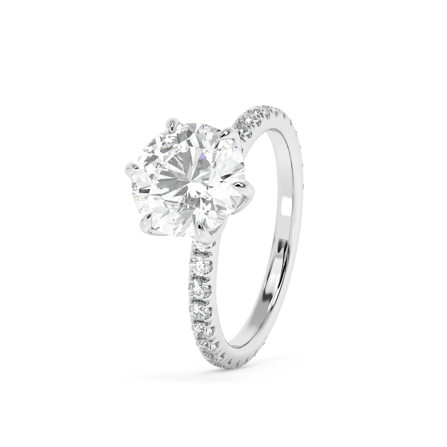 Emerald Solitaire Lab Grown Diamond Engagement Ring