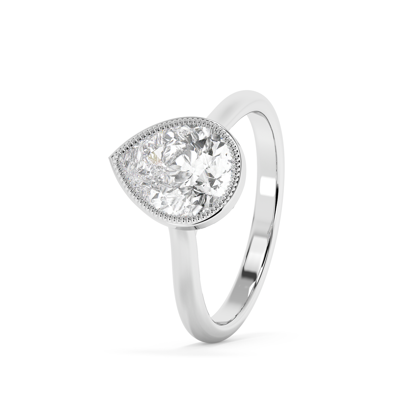 Emerald Solitaire Lab Grown Diamond Engagement Ring