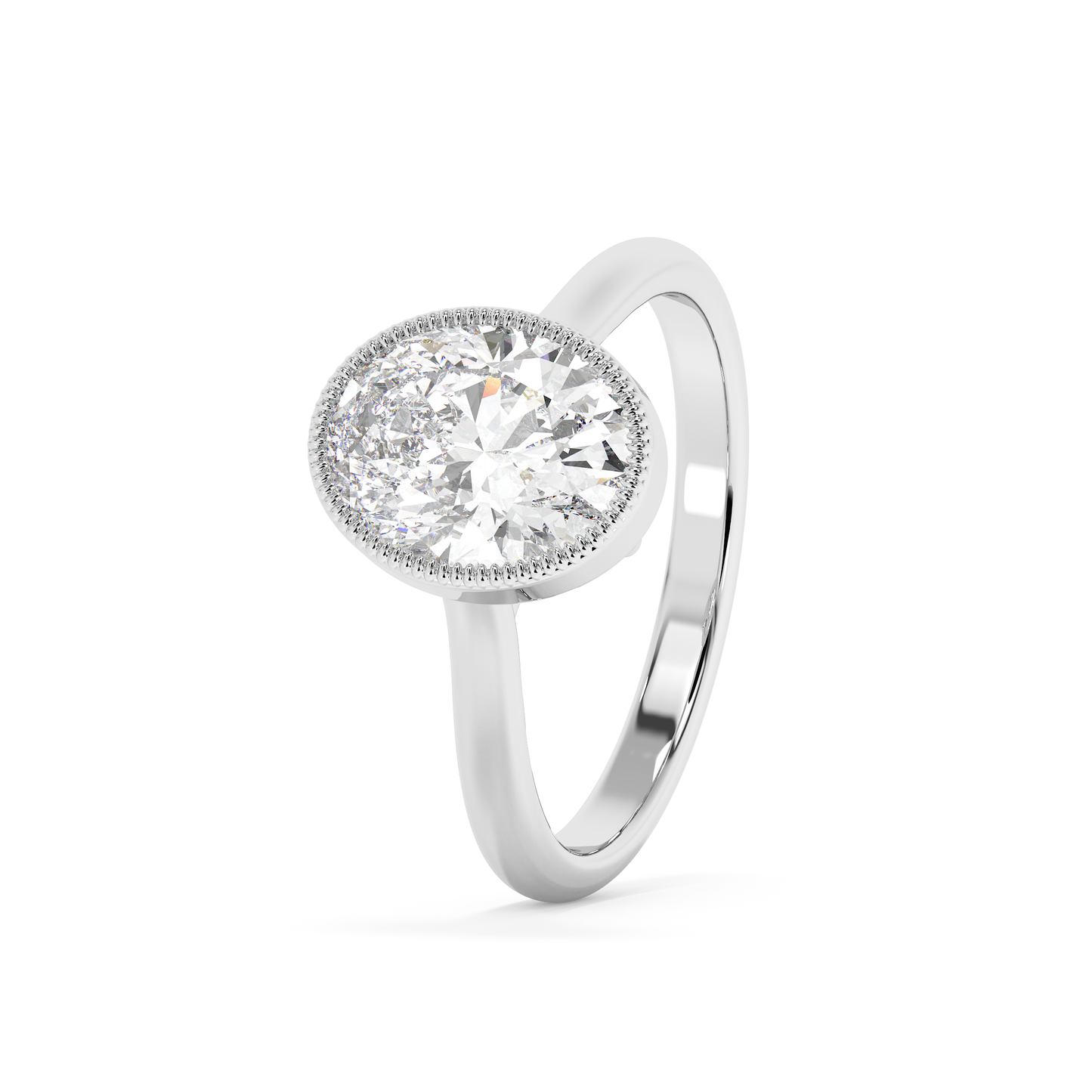 Emerald Solitaire Lab Grown Diamond Engagement Ring