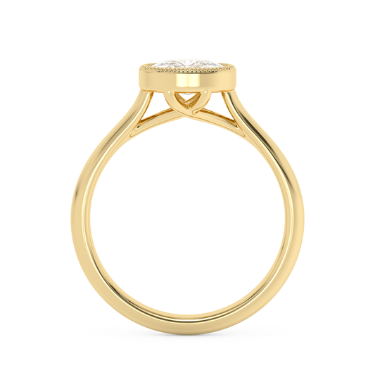 Emerald Solitaire Lab Grown Diamond Engagement Ring