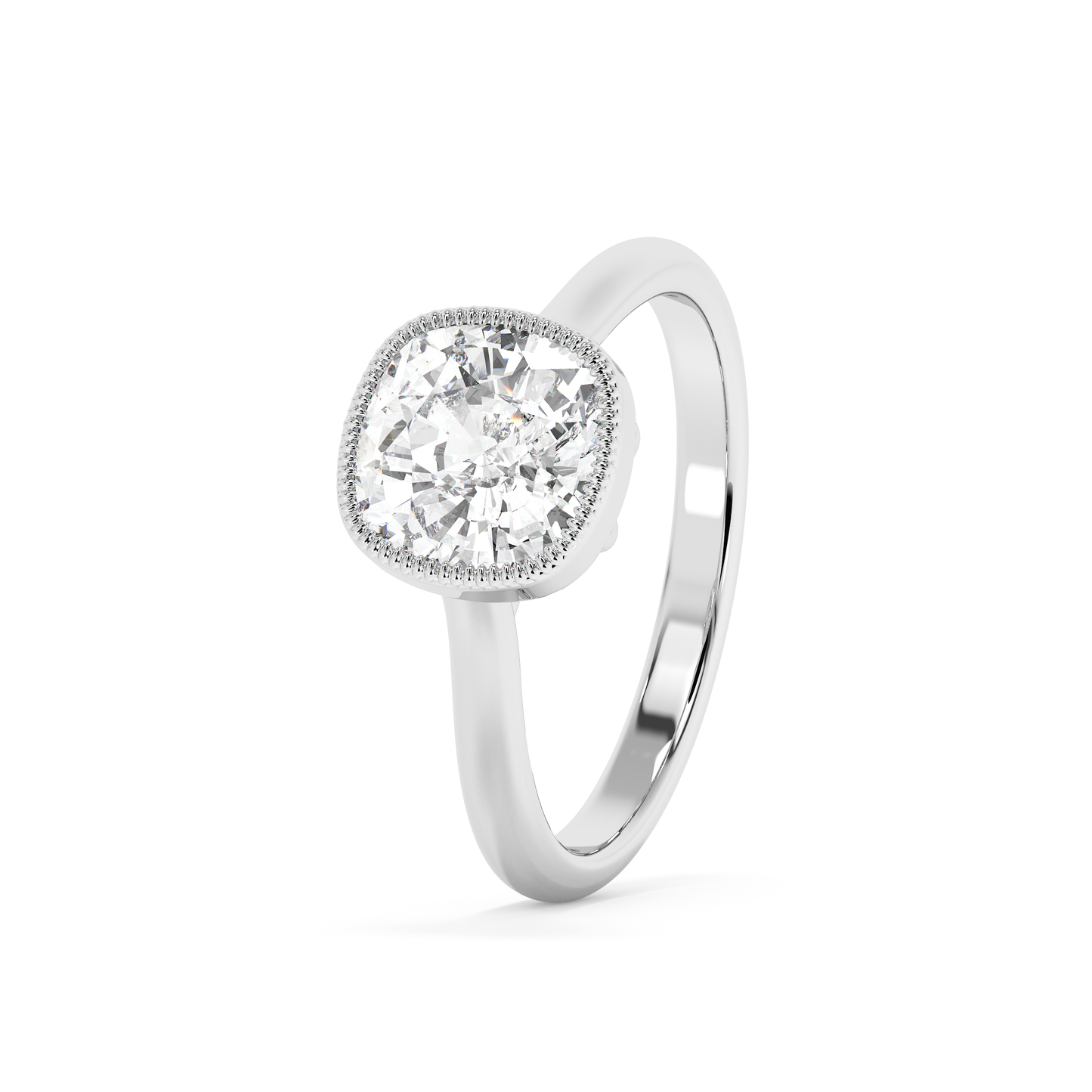 Emerald Solitaire Lab Grown Diamond Engagement Ring