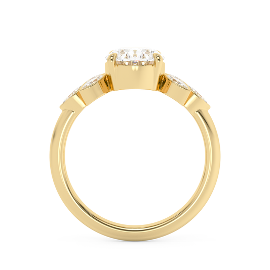 Emerald Solitaire Lab Grown Diamond Engagement Ring