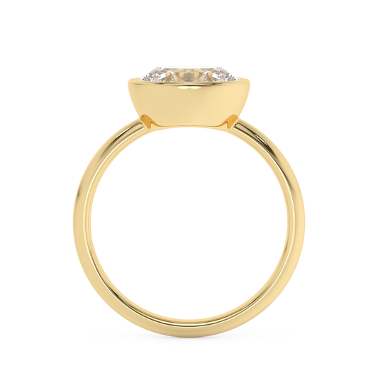 Emerald Solitaire Lab Grown Diamond Engagement Ring
