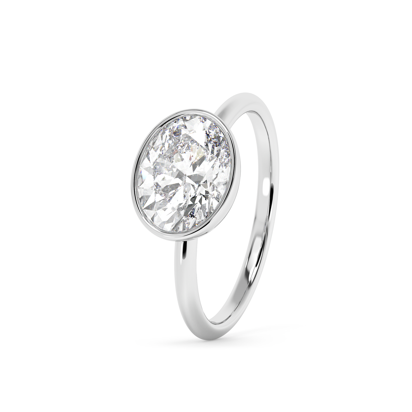 Emerald Solitaire Lab Grown Diamond Engagement Ring