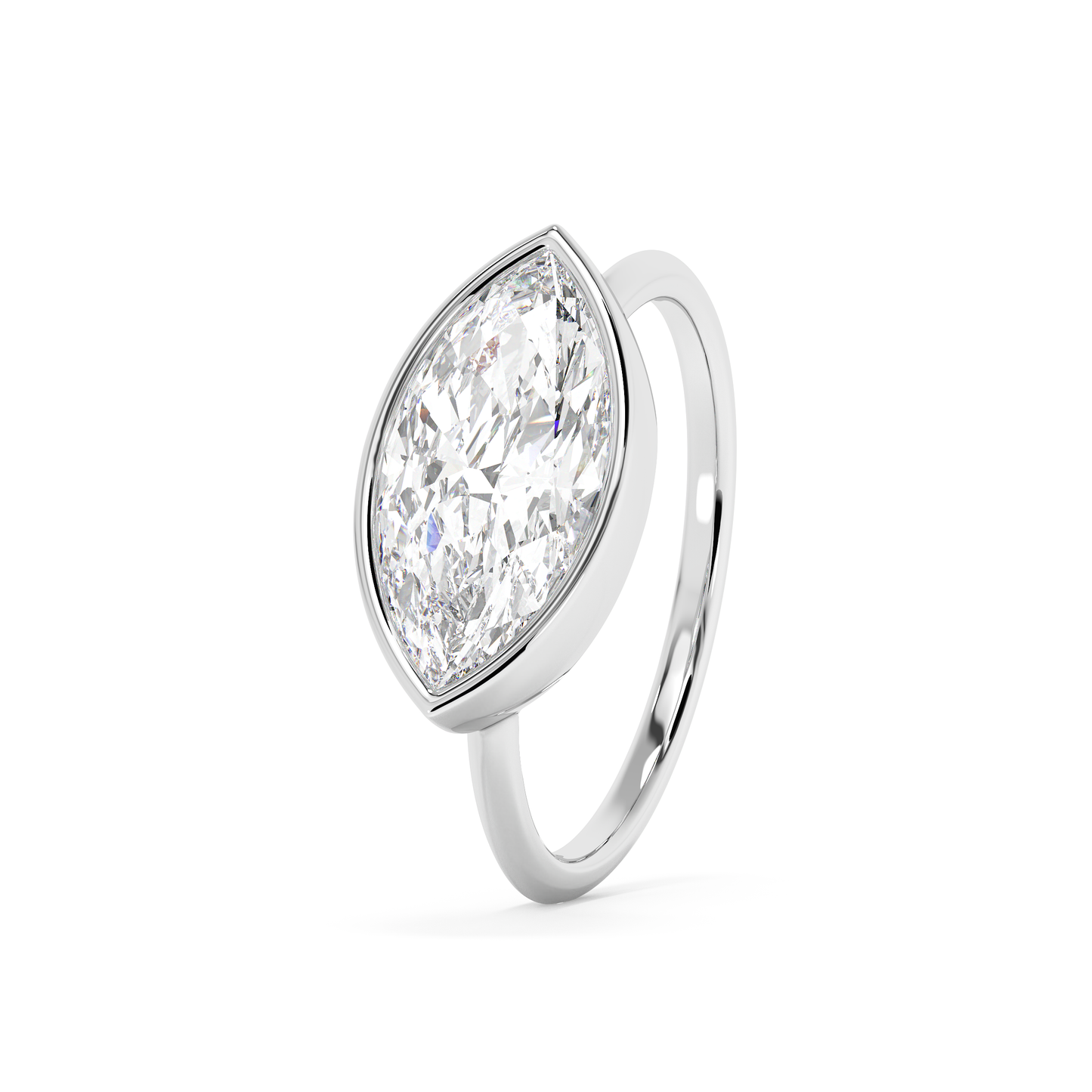 Emerald Solitaire Lab Grown Diamond Engagement Ring