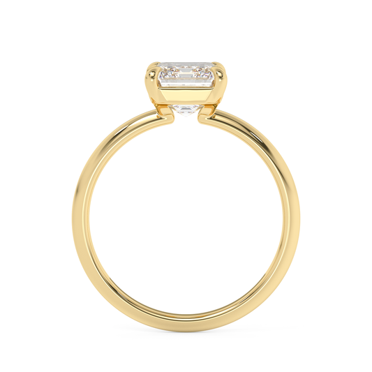 Emerald Solitaire Lab Grown Diamond Engagement Ring