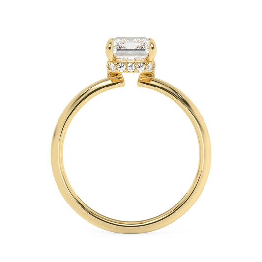 Emerald Solitaire Lab Grown Diamond Engagement Ring