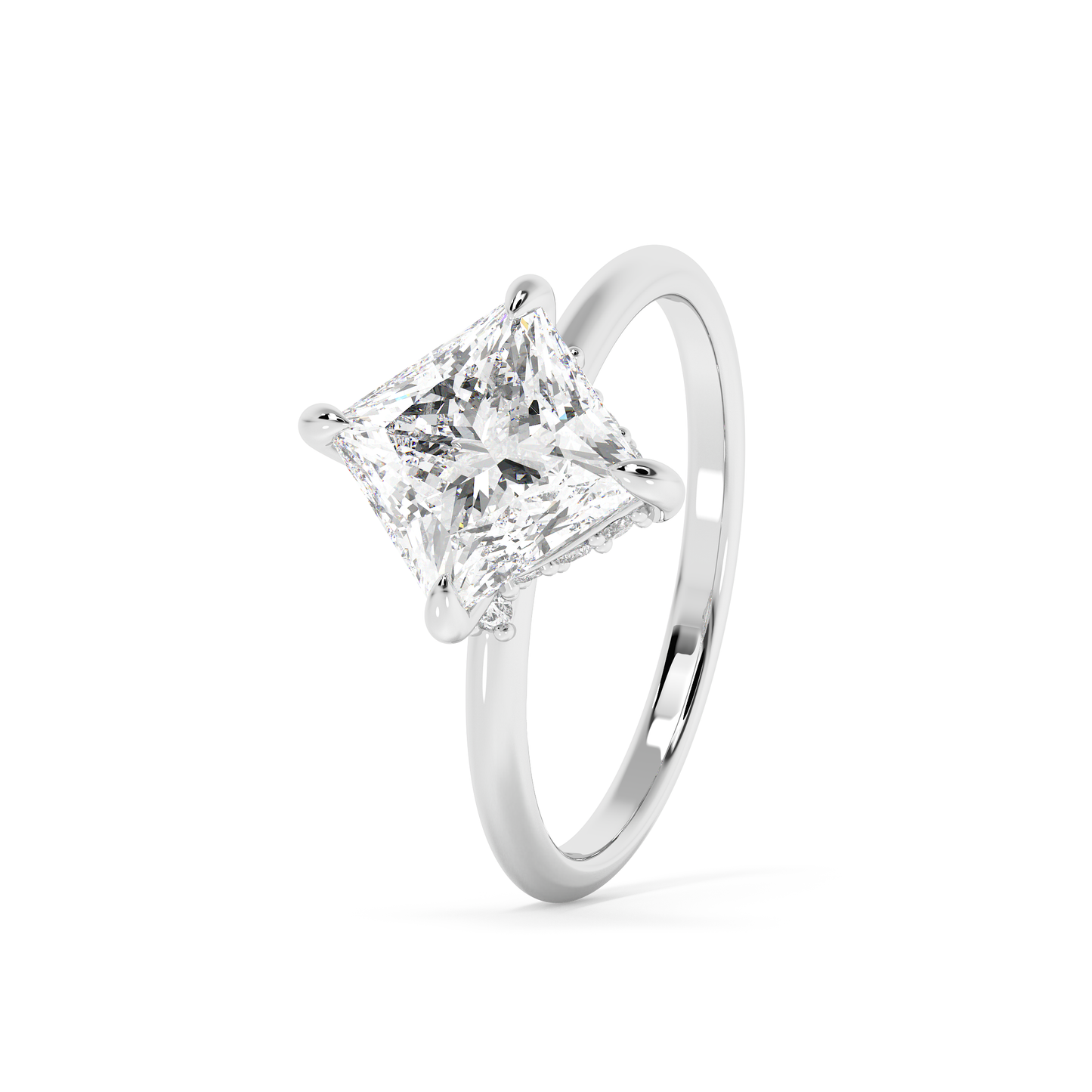 Emerald Solitaire Lab Grown Diamond Engagement Ring