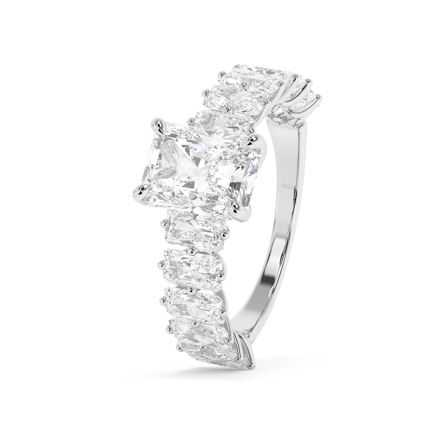 Emerald Solitaire Lab Grown Diamond Engagement Ring
