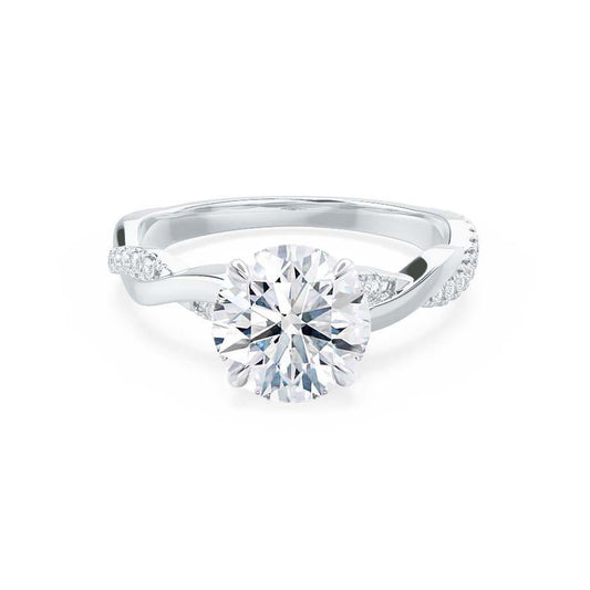 Round Twisted Pave Lab Grown Diamond Engagement Ring