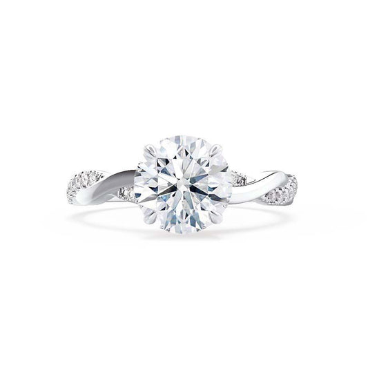 Round Twisted Pave Lab Grown Diamond Engagement Ring