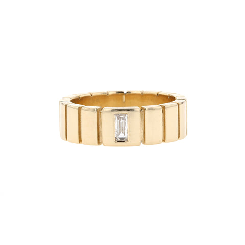 Polished Finish Stone Setting Men's Classic Wedding Band 4 Polished Finish Stone Setting Men's Classic Wedding Band 4