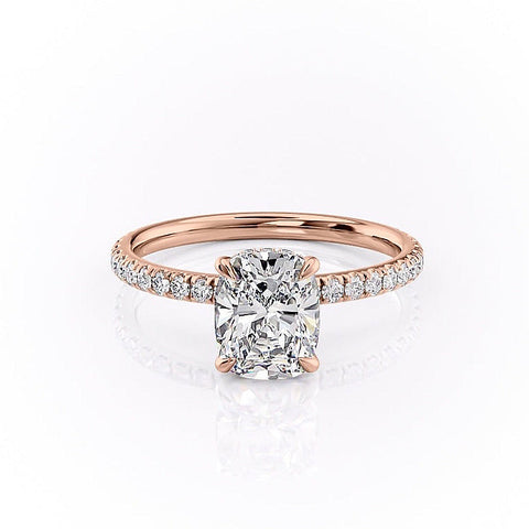 2.0 CT Cushion Cut Hidden Halo Pave Setting Moissanite Engagement Ring 11 2.0 CT Cushion Cut Hidden Halo Pave Setting Moissanite Engagement Ring 11