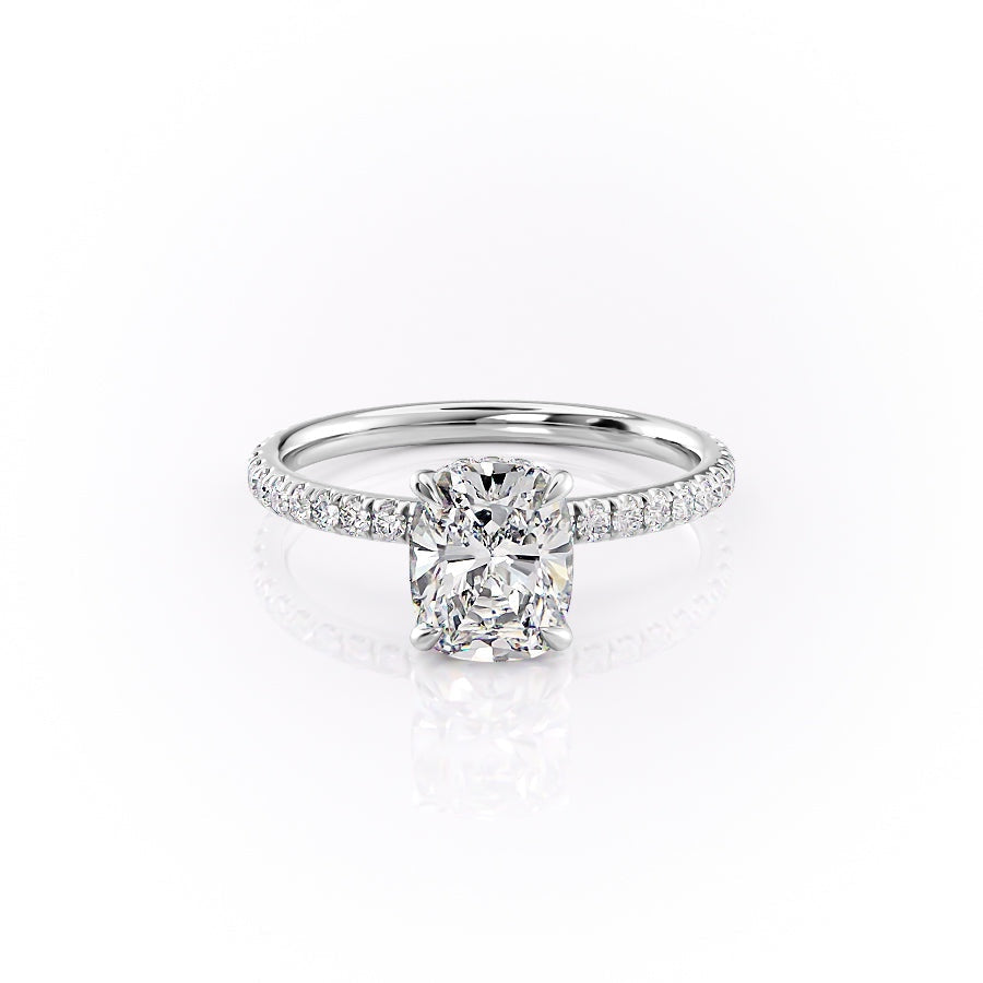 2.0 CT Cushion Cut Hidden Halo Pave Setting Moissanite Engagement Ring 9 2.0 CT Cushion Cut Hidden Halo Pave Setting Moissanite Engagement Ring 9