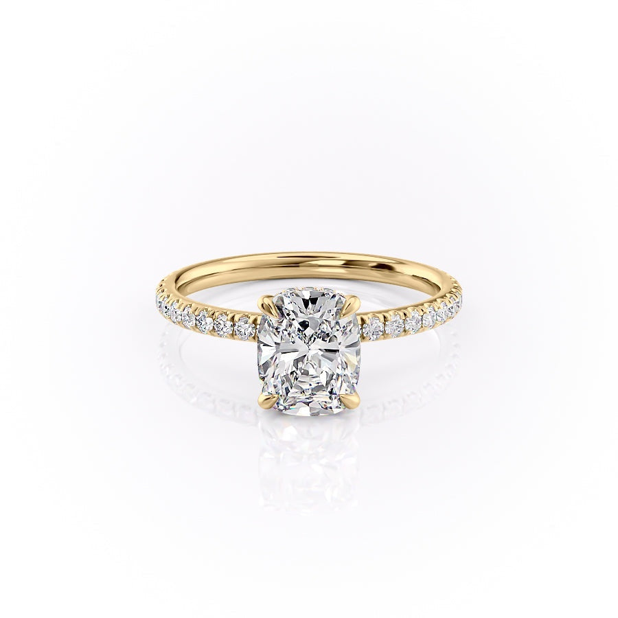 2.0 CT Cushion Cut Hidden Halo Pave Setting Moissanite Engagement Ring 10 2.0 CT Cushion Cut Hidden Halo Pave Setting Moissanite Engagement Ring 10