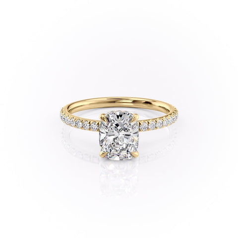 2.0 CT Cushion Cut Hidden Halo Pave Setting Moissanite Engagement Ring 10 2.0 CT Cushion Cut Hidden Halo Pave Setting Moissanite Engagement Ring 10