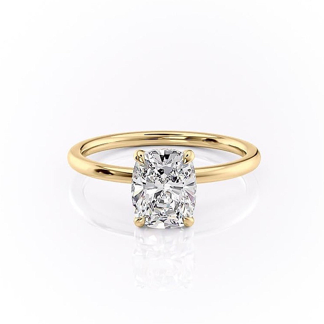 2.0 CT Elongated Cushion Cut Solitaire Hidden Halo Setting Moissanite Engagement Ring 11 2.0 CT Elongated Cushion Cut Solitaire Hidden Halo Setting Moissanite Engagement Ring 11