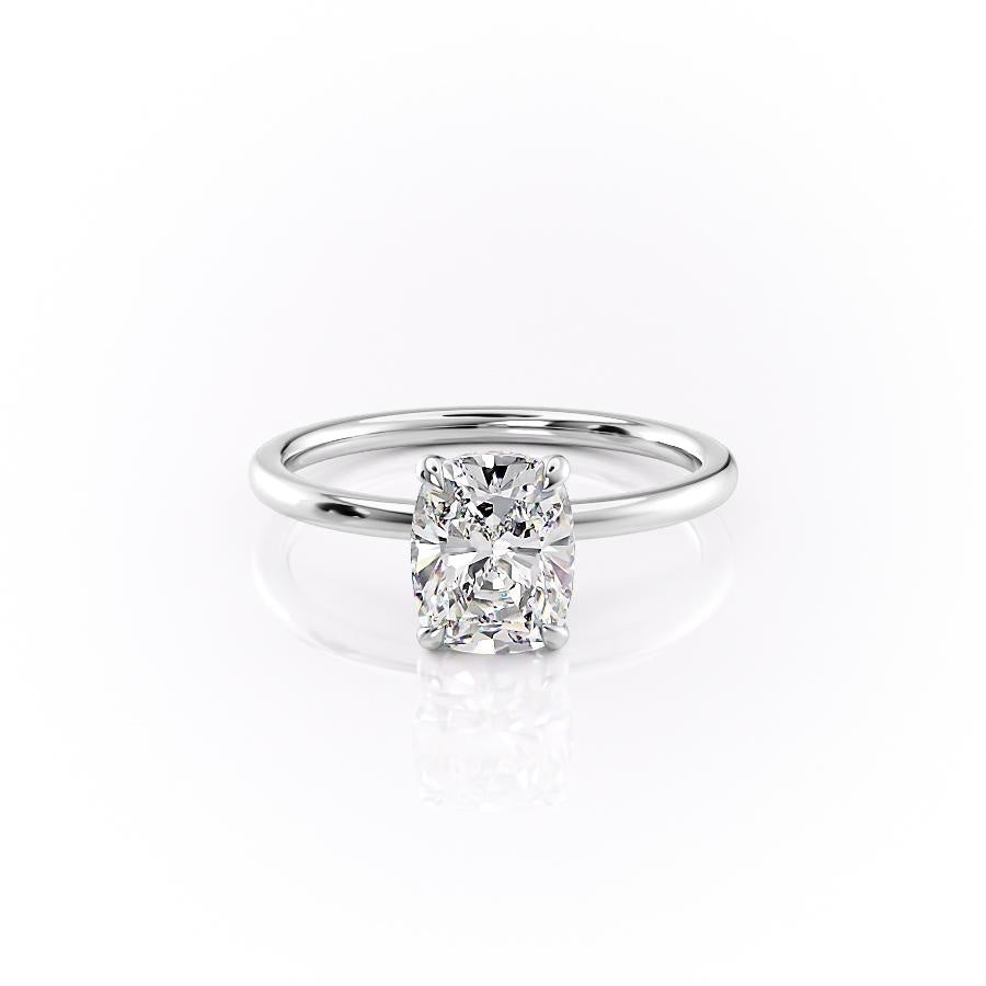 2.0 CT Elongated Cushion Cut Solitaire Hidden Halo Setting Moissanite Engagement Ring 10 2.0 CT Elongated Cushion Cut Solitaire Hidden Halo Setting Moissanite Engagement Ring 10