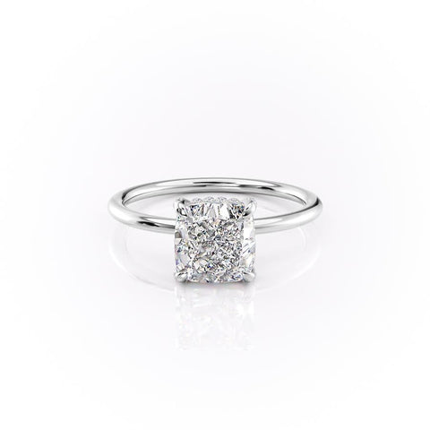 2.0 CT Elongated Cushion Cut Solitaire Hidden Halo Setting Moissanite Engagement Ring 10 2.0 CT Elongated Cushion Cut Solitaire Hidden Halo Setting Moissanite Engagement Ring 10