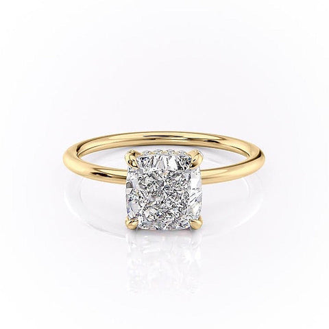 2.0 CT Elongated Cushion Cut Solitaire Hidden Halo Setting Moissanite Engagement Ring 11 2.0 CT Elongated Cushion Cut Solitaire Hidden Halo Setting Moissanite Engagement Ring 11