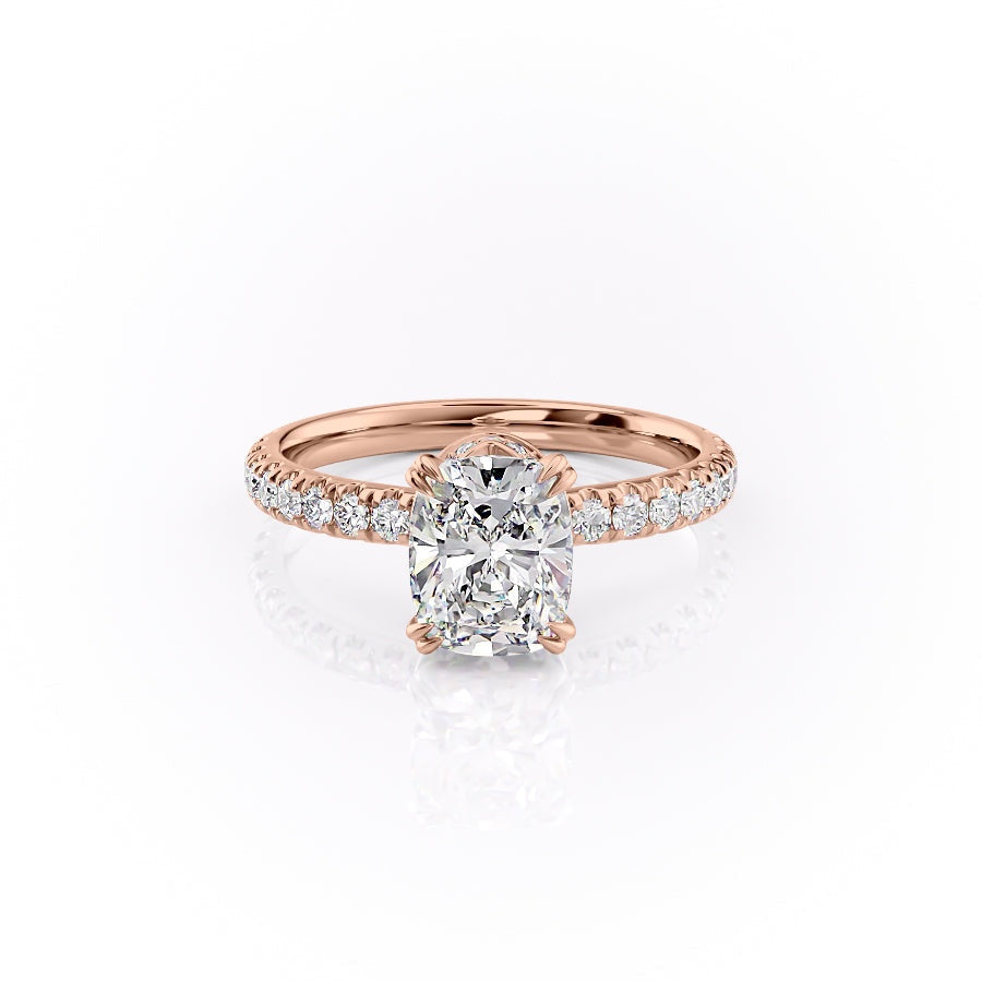 2.0 CT Elongated Cushion Cut Hidden Halo Pave Setting Moissanite Engagement Ring 11 2.0 CT Elongated Cushion Cut Hidden Halo Pave Setting Moissanite Engagement Ring 11
