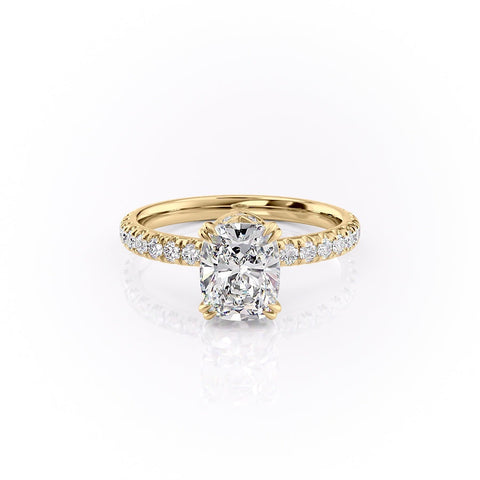2.0 CT Elongated Cushion Cut Hidden Halo Pave Setting Moissanite Engagement Ring 10 2.0 CT Elongated Cushion Cut Hidden Halo Pave Setting Moissanite Engagement Ring 10