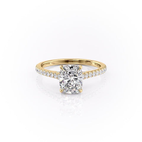 2.0 CT Elongated Cushion Cut Hidden Halo Pave Setting Moissanite Engagement Ring 11 2.0 CT Elongated Cushion Cut Hidden Halo Pave Setting Moissanite Engagement Ring 11